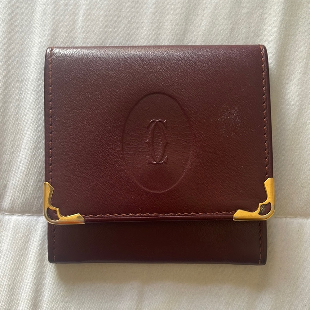 Cartier coin pouch. Wine color.